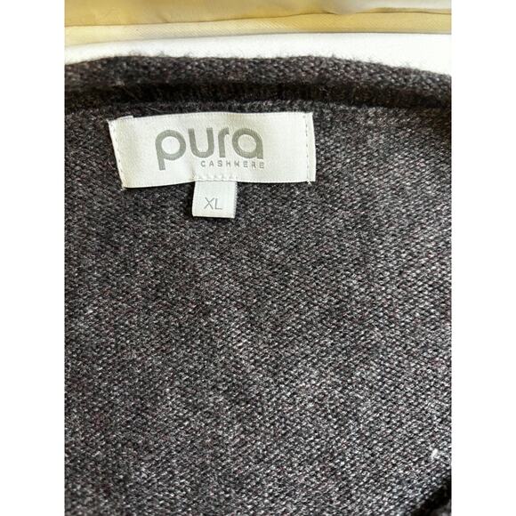 Pura Cashmere Women's XL Gray Cashmere Blend Knit Pullover Sweater Luxe Soft - Picture 2 of 9